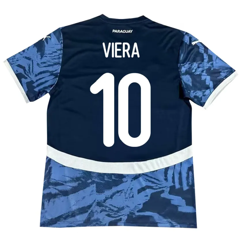 Danxen Hombre Camiseta Paraguay Wílder Viera #10 Azul 2ª Equipación 24-26 La Camisa