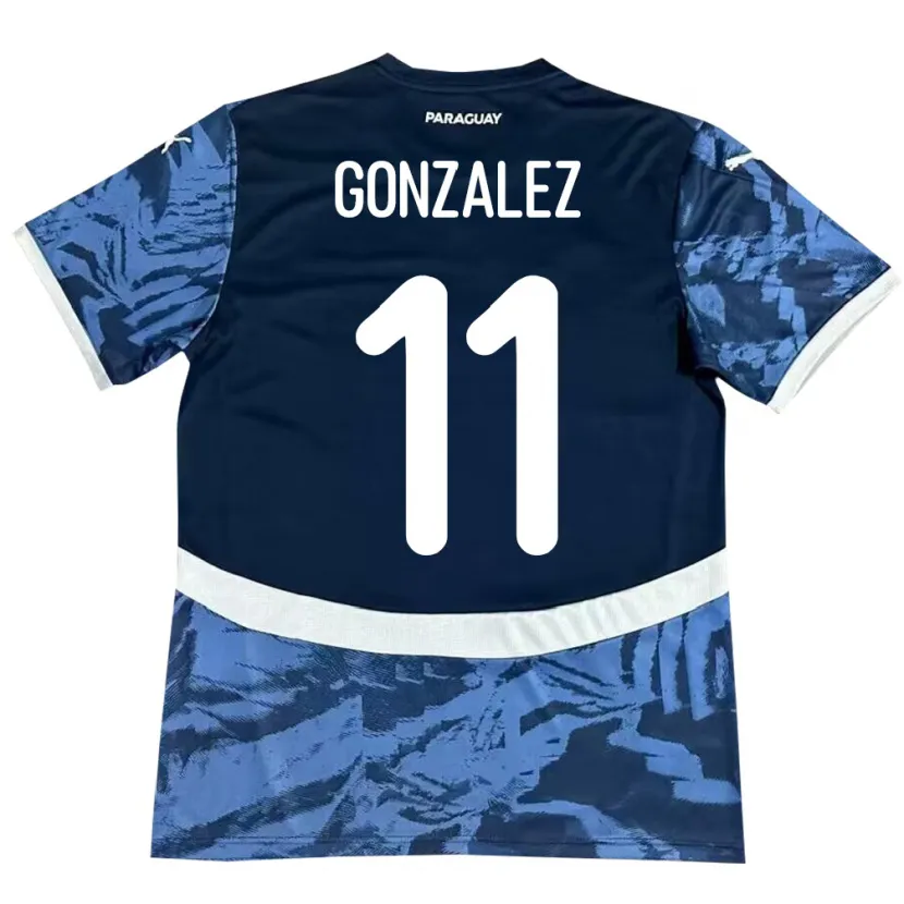 Danxen Hombre Camiseta Paraguay Enso González #11 Azul 2ª Equipación 24-26 La Camisa