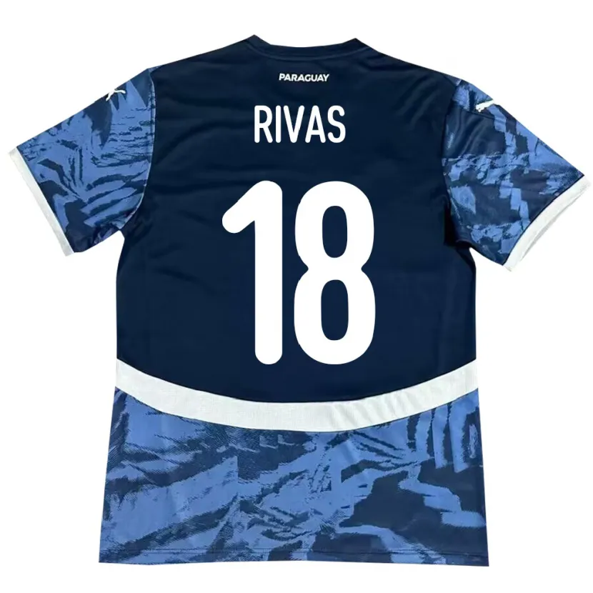 Danxen Hombre Camiseta Paraguay Daniel Rivas #18 Azul 2ª Equipación 24-26 La Camisa
