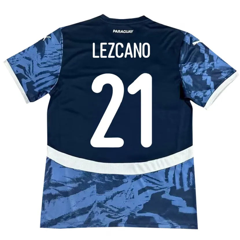 Danxen Hombre Camiseta Paraguay Rubén Lezcano #21 Azul 2ª Equipación 24-26 La Camisa