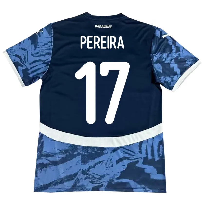 Danxen Hombre Camiseta Paraguay Kevin Pereira #17 Azul 2ª Equipación 24-26 La Camisa