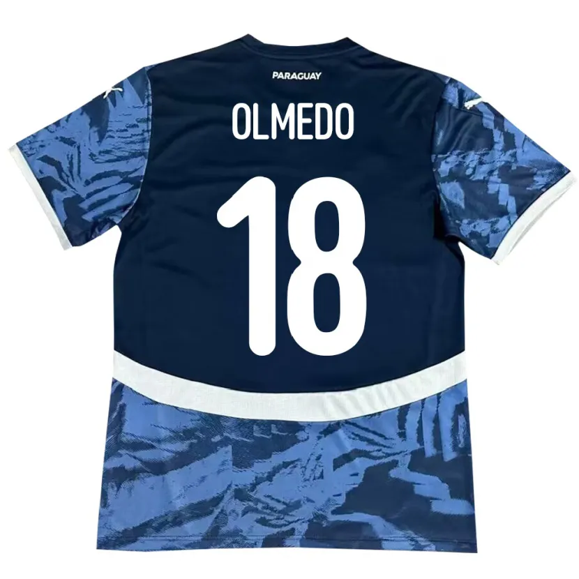 Danxen Hombre Camiseta Paraguay Cesar Olmedo #18 Azul 2ª Equipación 24-26 La Camisa