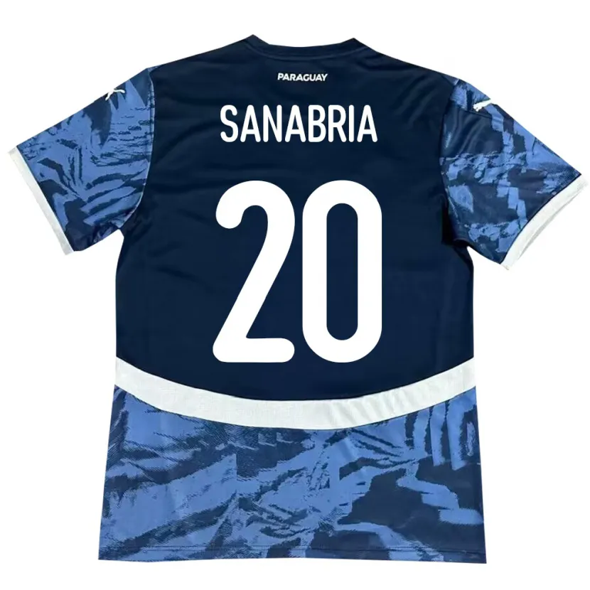 Danxen Hombre Camiseta Paraguay Tobías Sanabria #20 Azul 2ª Equipación 24-26 La Camisa