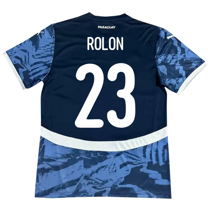 Danxen Hombre Camiseta Paraguay Luis Rolón #23 Azul 2ª Equipación 24-26 La Camisa