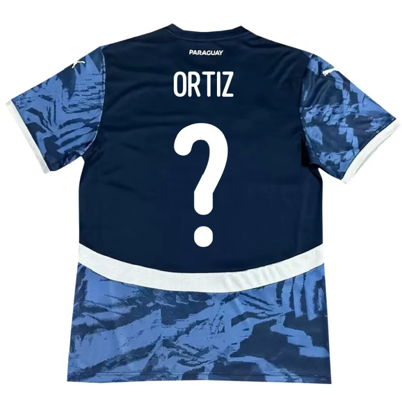 Danxen Hombre Camiseta Paraguay Rolando Ortíz #0 Azul 2ª Equipación 24-26 La Camisa