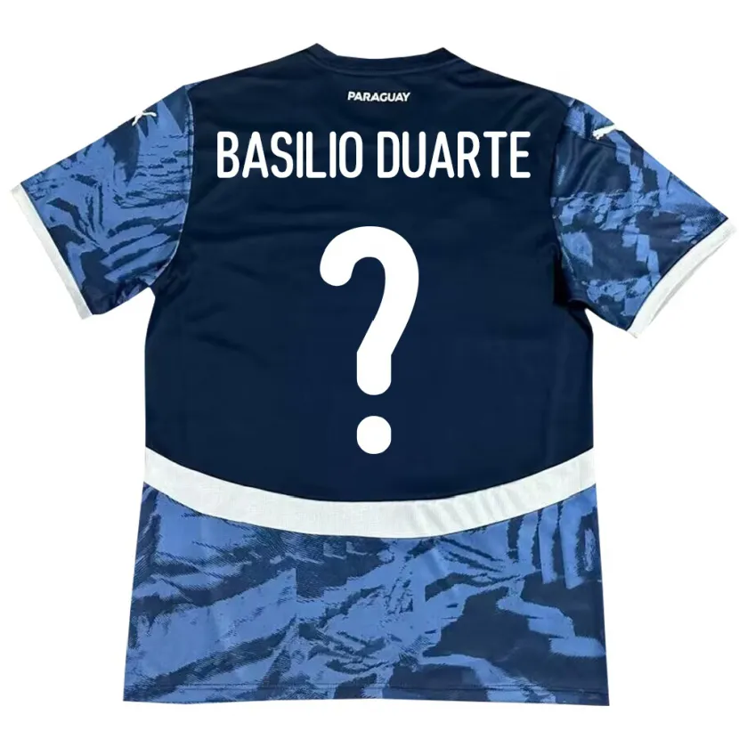 Danxen Hombre Camiseta Paraguay Basilio Duarte #0 Azul 2ª Equipación 24-26 La Camisa