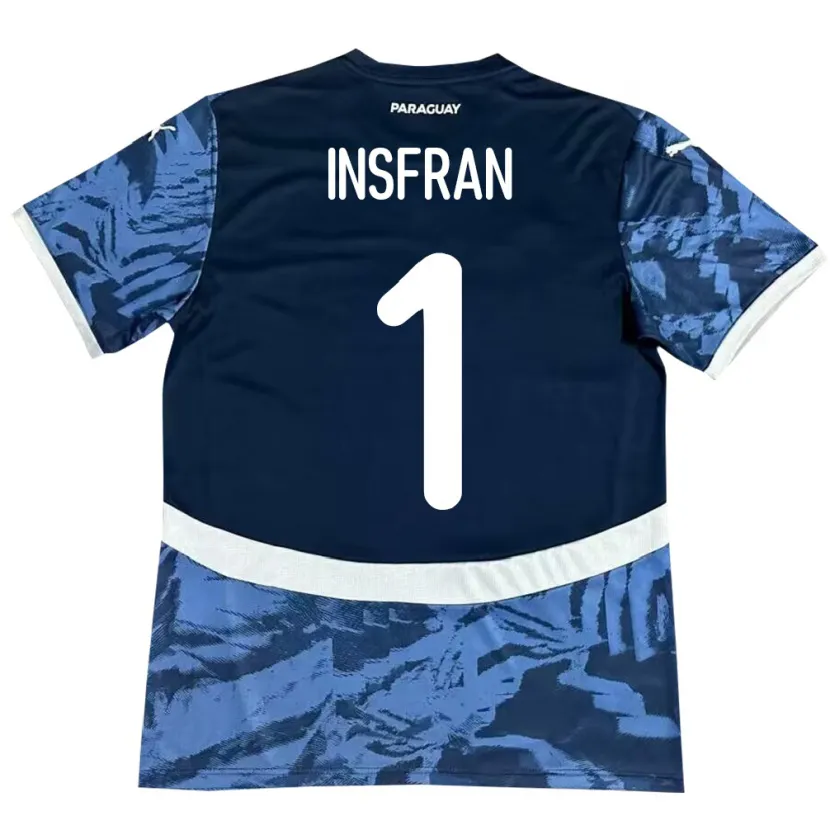Danxen Hombre Camiseta Paraguay Facundo Insfrán #1 Azul 2ª Equipación 24-26 La Camisa