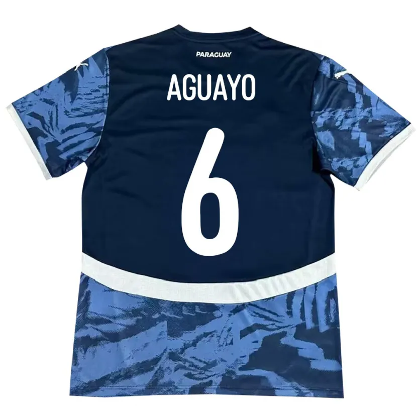 Danxen Hombre Camiseta Paraguay Ángel Aguayo #6 Azul 2ª Equipación 24-26 La Camisa