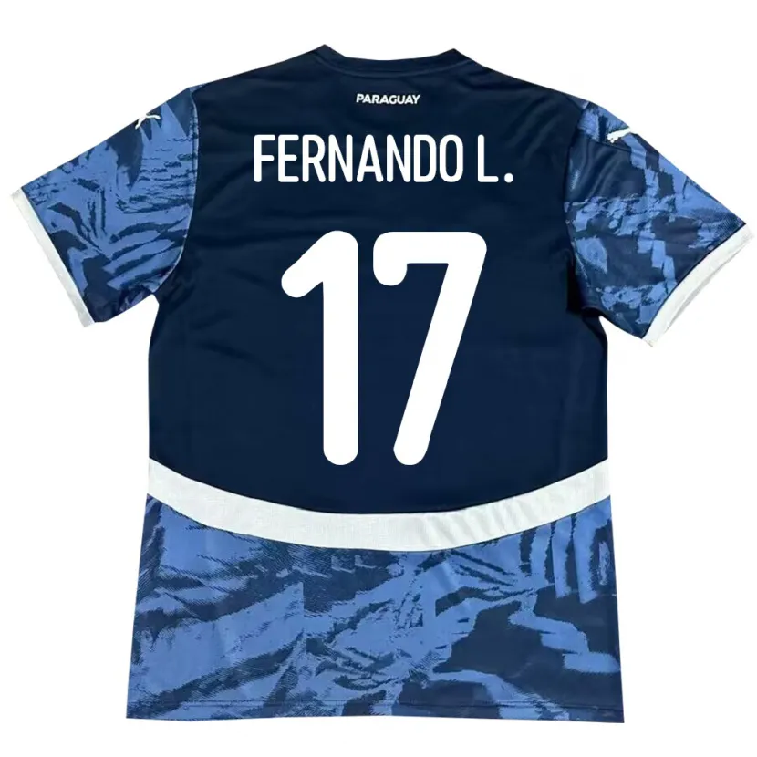 Danxen Hombre Camiseta Paraguay Fernando Leguizamón #17 Azul 2ª Equipación 24-26 La Camisa