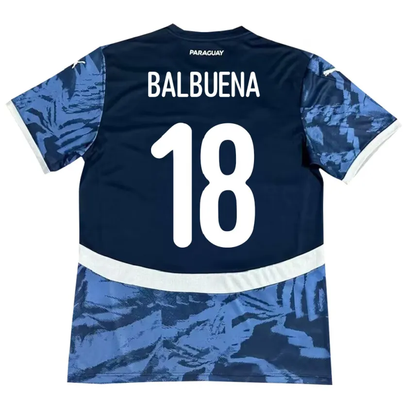 Danxen Hombre Camiseta Paraguay Axel Balbuena #18 Azul 2ª Equipación 24-26 La Camisa