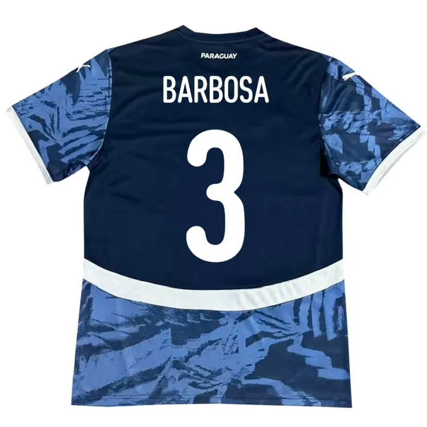 Danxen Hombre Camiseta Paraguay Camila Barbosa #3 Azul 2ª Equipación 24-26 La Camisa