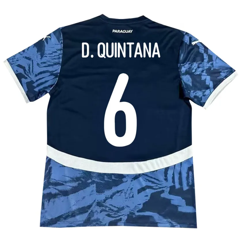 Danxen Hombre Camiseta Paraguay Dulce Quintana #6 Azul 2ª Equipación 24-26 La Camisa