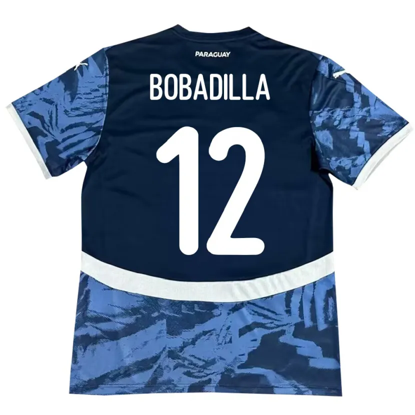 Danxen Hombre Camiseta Paraguay Alicia Bobadilla #12 Azul 2ª Equipación 24-26 La Camisa