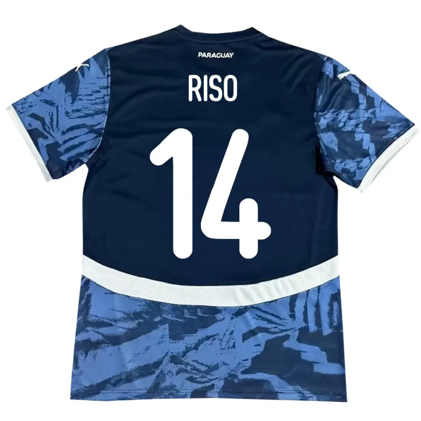 Danxen Hombre Camiseta Paraguay Tania Riso #14 Azul 2ª Equipación 24-26 La Camisa