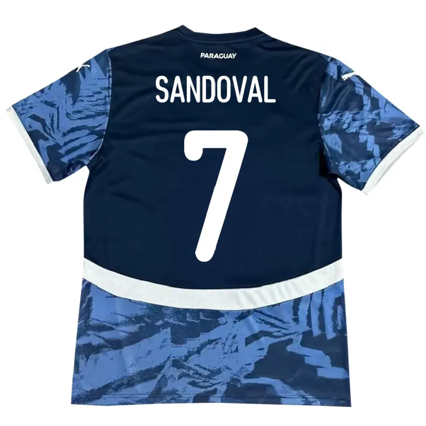 Danxen Hombre Camiseta Paraguay Fabiola Sandoval #7 Azul 2ª Equipación 24-26 La Camisa