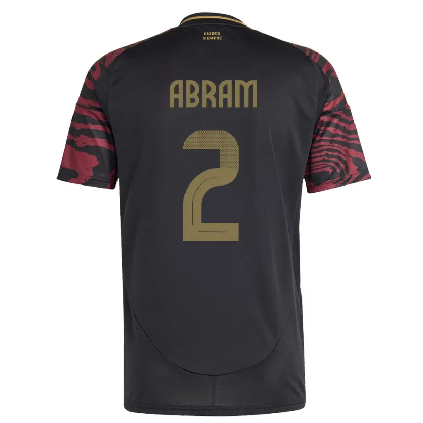 Danxen Hombre Camiseta Perú Luis Abram #2 Negro 2ª Equipación 24-26 La Camisa