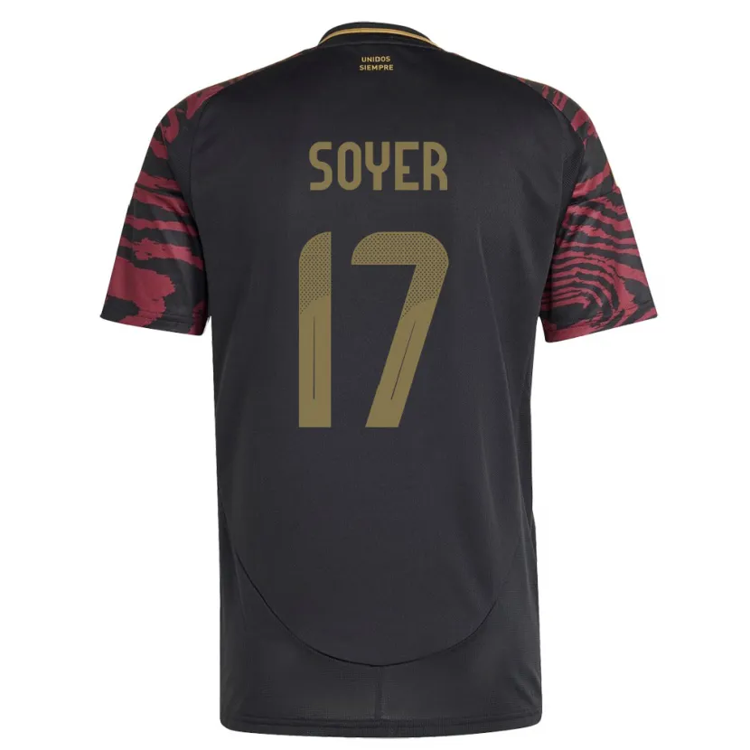 Danxen Hombre Camiseta Perú Bassco Soyer #17 Negro 2ª Equipación 24-26 La Camisa