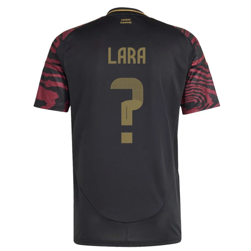 Danxen Hombre Camiseta Perú Jean Lara #0 Negro 2ª Equipación 24-26 La Camisa
