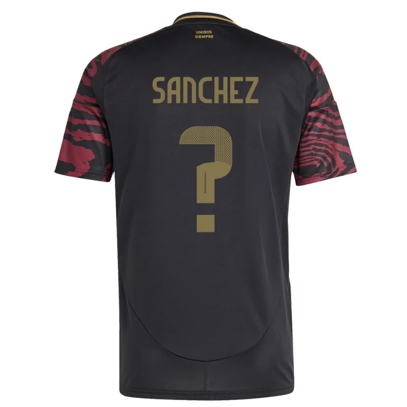 Danxen Hombre Camiseta Perú Sebastián Sánchez #0 Negro 2ª Equipación 24-26 La Camisa