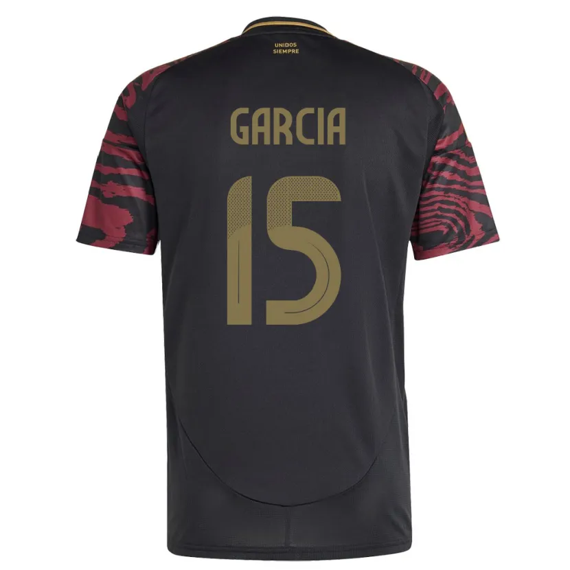 Danxen Hombre Camiseta Perú Jonathan García #15 Negro 2ª Equipación 24-26 La Camisa