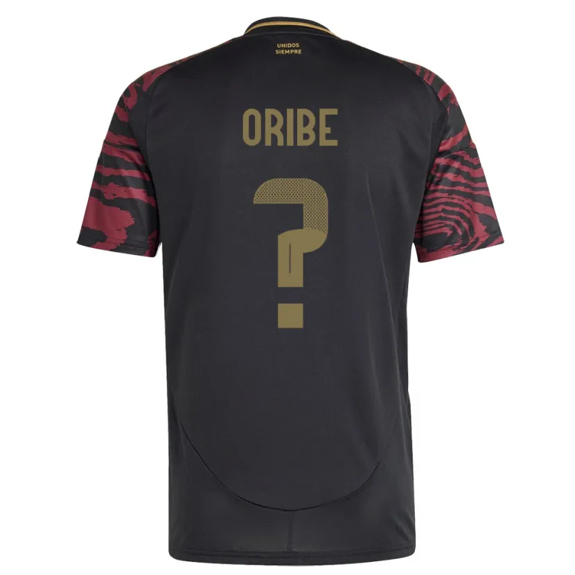 Danxen Hombre Camiseta Perú Fabiana Oribe #0 Negro 2ª Equipación 24-26 La Camisa