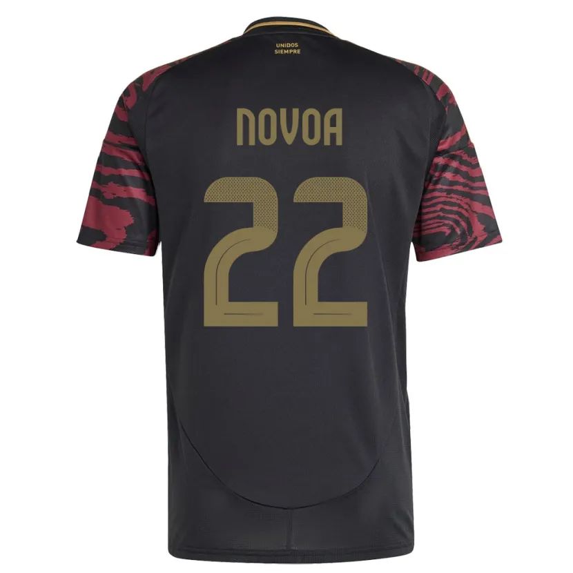 Danxen Hombre Camiseta Perú Cindy Novoa #22 Negro 2ª Equipación 24-26 La Camisa