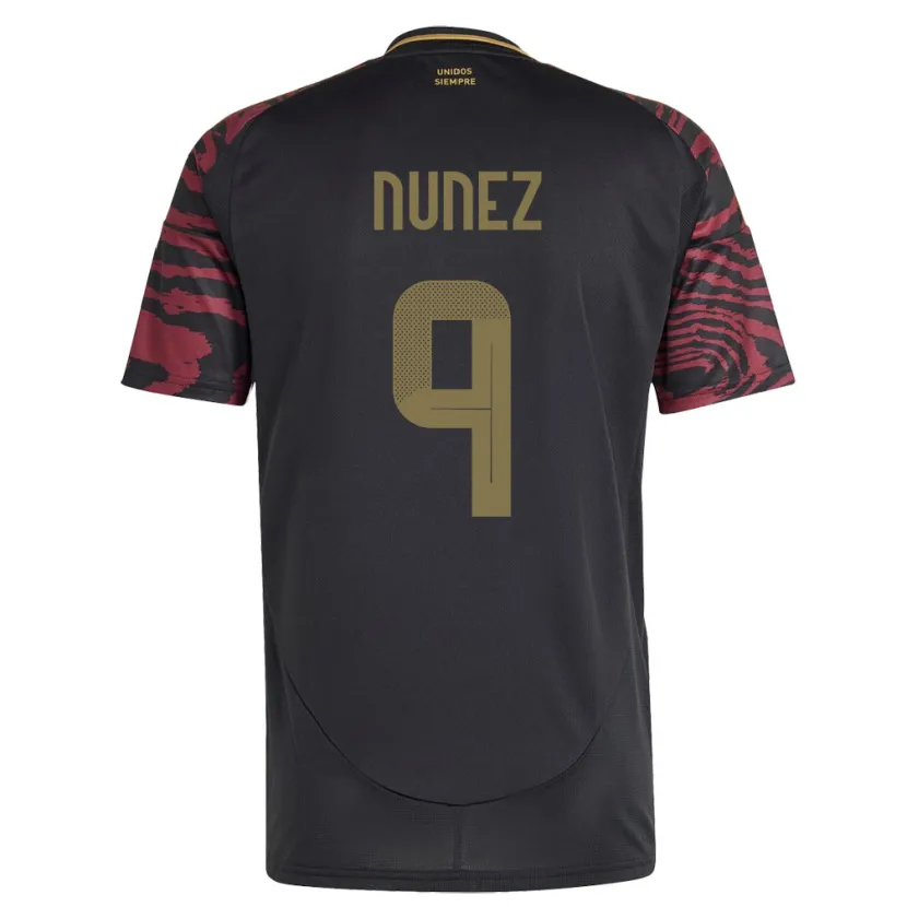 Danxen Hombre Camiseta Perú Pierina Núñez #9 Negro 2ª Equipación 24-26 La Camisa