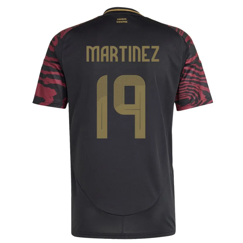 Danxen Hombre Camiseta Perú Nahomi Martínez #19 Negro 2ª Equipación 24-26 La Camisa