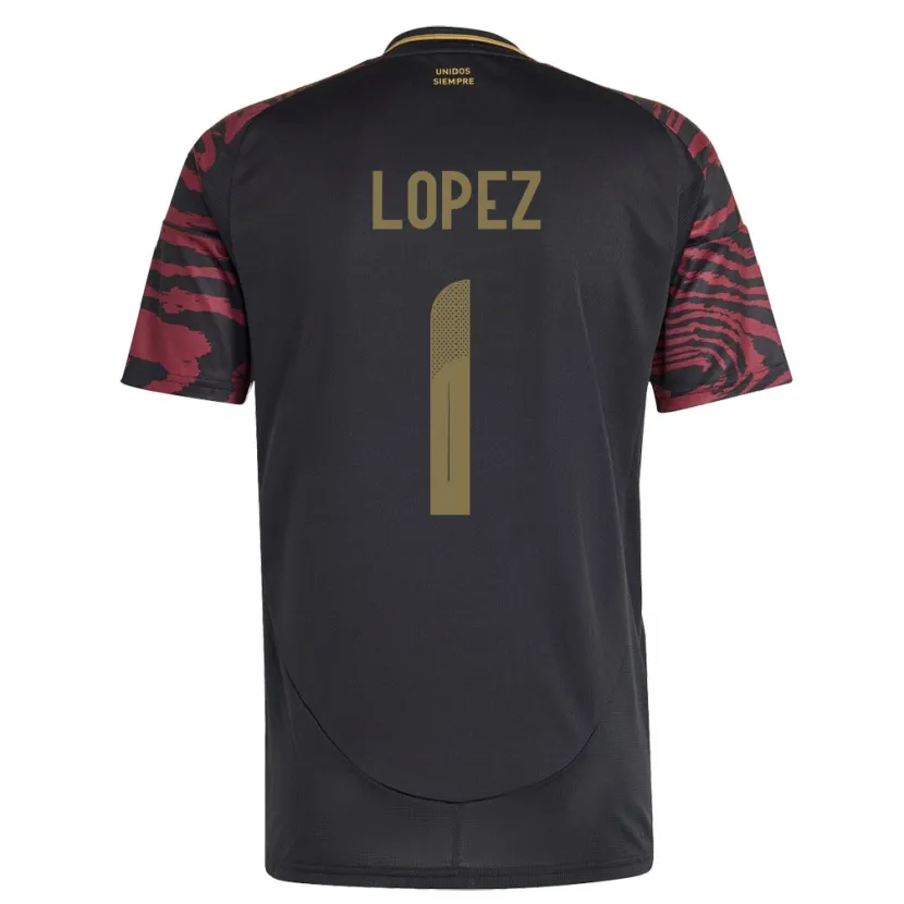 Danxen Hombre Camiseta Perú Karla Lopez #1 Negro 2ª Equipación 24-26 La Camisa