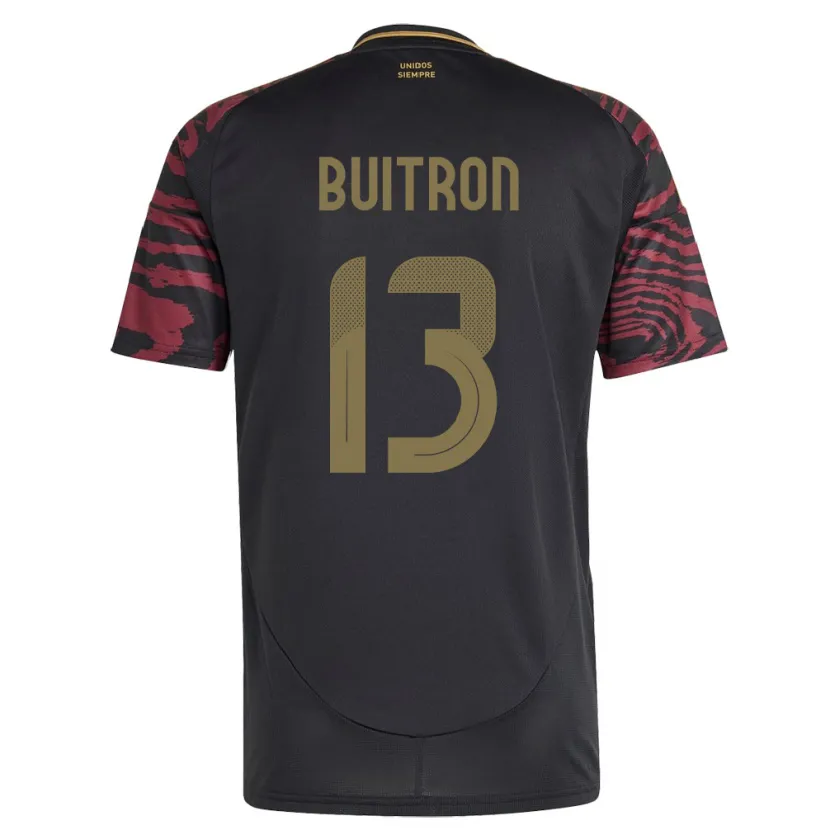 Danxen Hombre Camiseta Perú Alison Buitrón #13 Negro 2ª Equipación 24-26 La Camisa