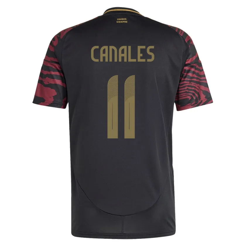 Danxen Hombre Camiseta Perú Xioczana Canales #11 Negro 2ª Equipación 24-26 La Camisa