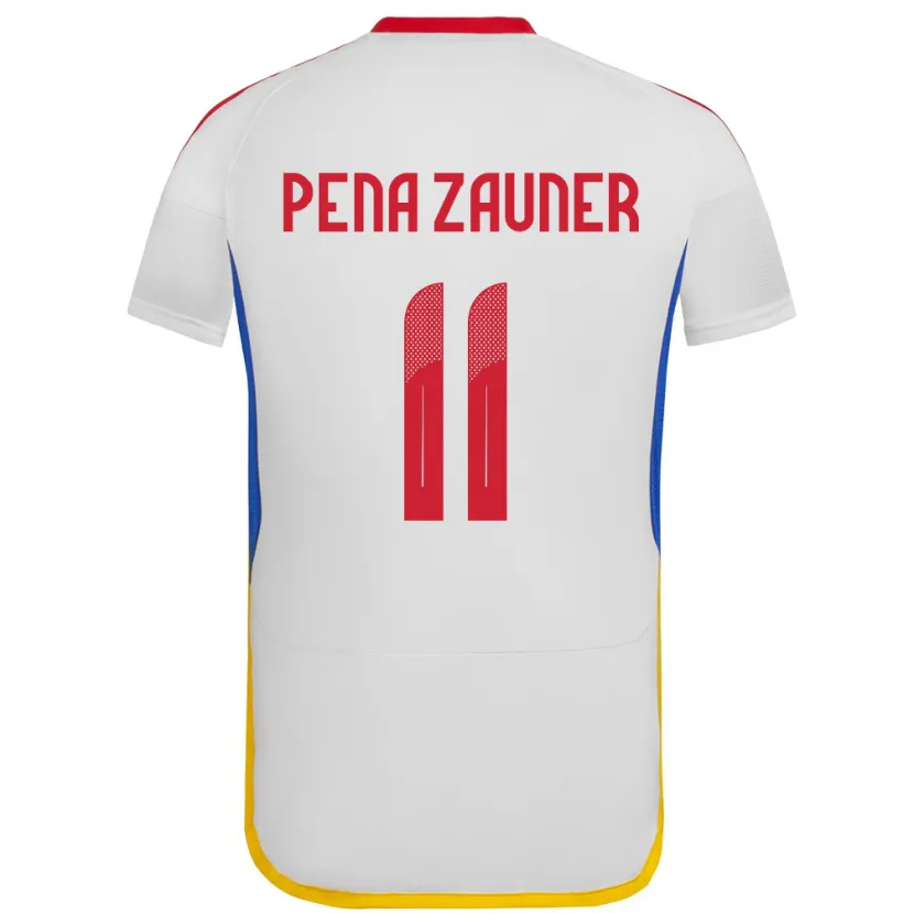 Danxen Hombre Camiseta Venezuela Enrique Peña Zauner #11 Blanco 2ª Equipación 24-26 La Camisa