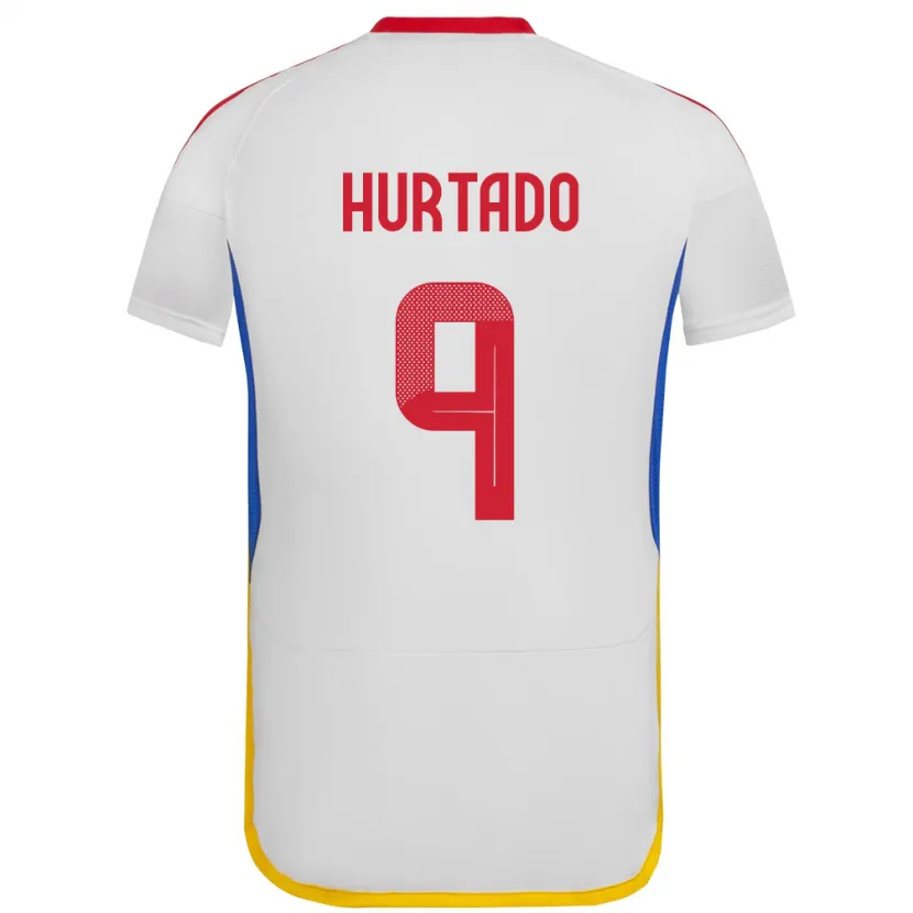 Danxen Hombre Camiseta Venezuela Jan Hurtado #9 Blanco 2ª Equipación 24-26 La Camisa