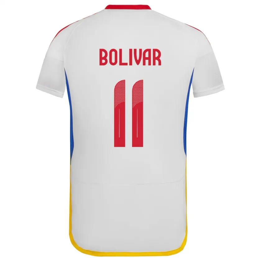 Danxen Hombre Camiseta Venezuela Jovanny Bolívar #11 Blanco 2ª Equipación 24-26 La Camisa