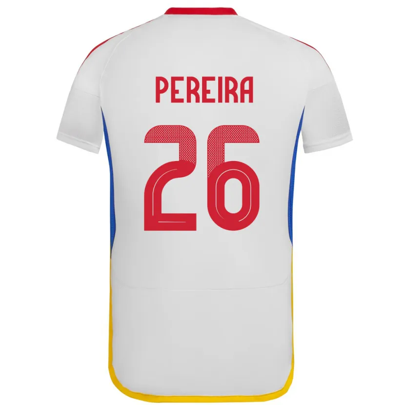Danxen Hombre Camiseta Venezuela Daniel Pereira #26 Blanco 2ª Equipación 24-26 La Camisa