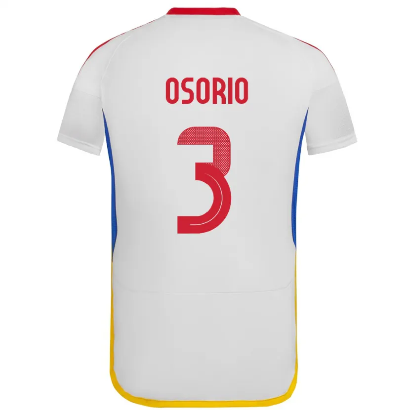 Danxen Hombre Camiseta Venezuela Yordan Osorio #3 Blanco 2ª Equipación 24-26 La Camisa