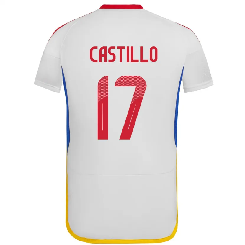 Danxen Hombre Camiseta Venezuela Edson Castillo #17 Blanco 2ª Equipación 24-26 La Camisa