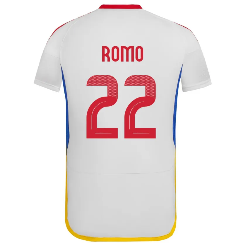 Danxen Hombre Camiseta Venezuela Rafael Romo #22 Blanco 2ª Equipación 24-26 La Camisa