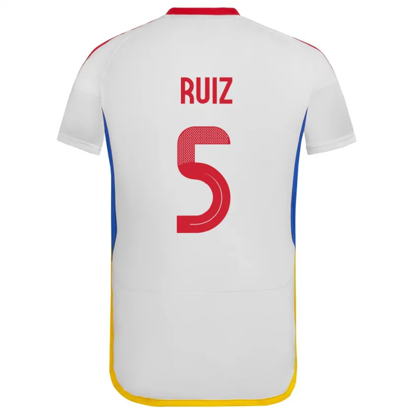 Danxen Hombre Camiseta Venezuela Emerson Ruíz #5 Blanco 2ª Equipación 24-26 La Camisa