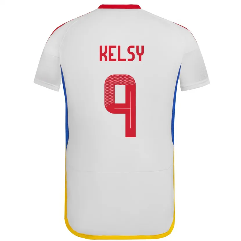 Danxen Hombre Camiseta Venezuela Kevin Kelsy #9 Blanco 2ª Equipación 24-26 La Camisa