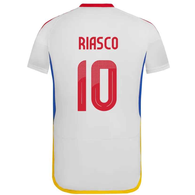 Danxen Hombre Camiseta Venezuela José Riasco #10 Blanco 2ª Equipación 24-26 La Camisa