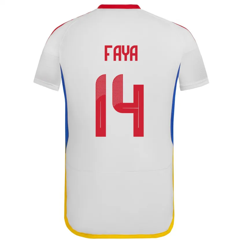 Danxen Hombre Camiseta Venezuela Carlos Faya #14 Blanco 2ª Equipación 24-26 La Camisa