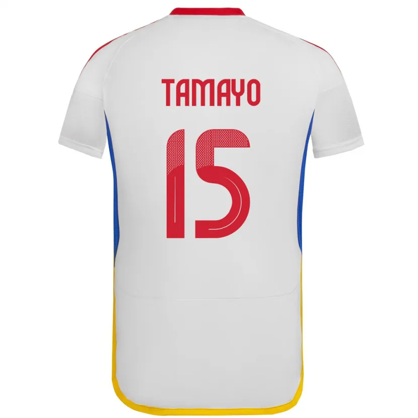 Danxen Hombre Camiseta Venezuela Bianneider Tamayo #15 Blanco 2ª Equipación 24-26 La Camisa