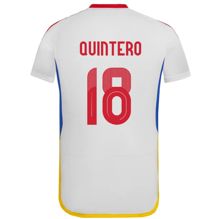 Danxen Hombre Camiseta Venezuela Jesús Quintero #18 Blanco 2ª Equipación 24-26 La Camisa