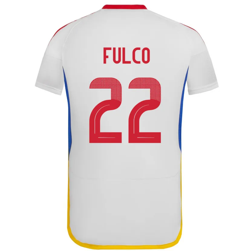 Danxen Hombre Camiseta Venezuela Pedro Fulco #22 Blanco 2ª Equipación 24-26 La Camisa