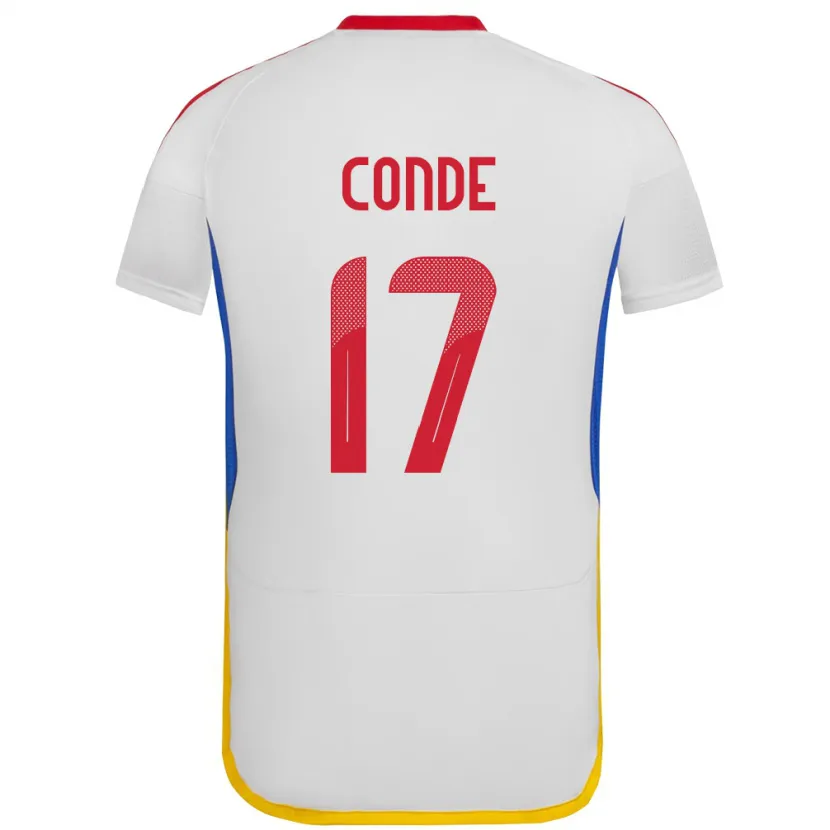 Danxen Hombre Camiseta Venezuela Óscar Conde #17 Blanco 2ª Equipación 24-26 La Camisa