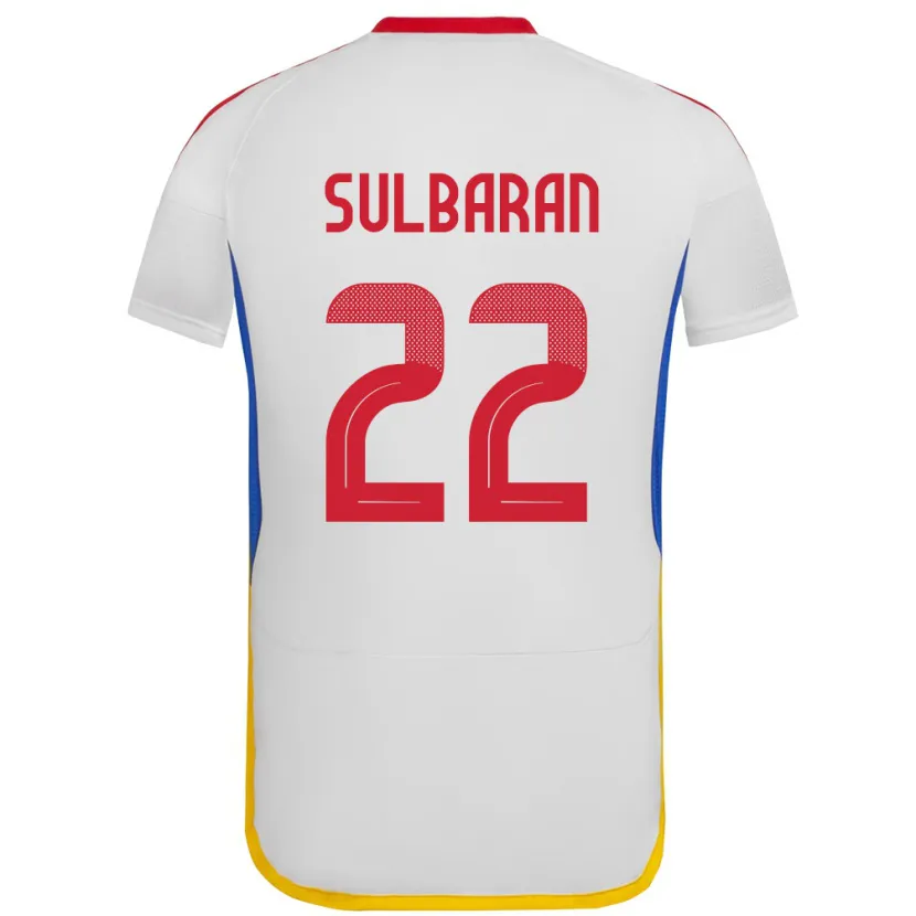 Danxen Hombre Camiseta Venezuela Manuel Sulbarán #22 Blanco 2ª Equipación 24-26 La Camisa