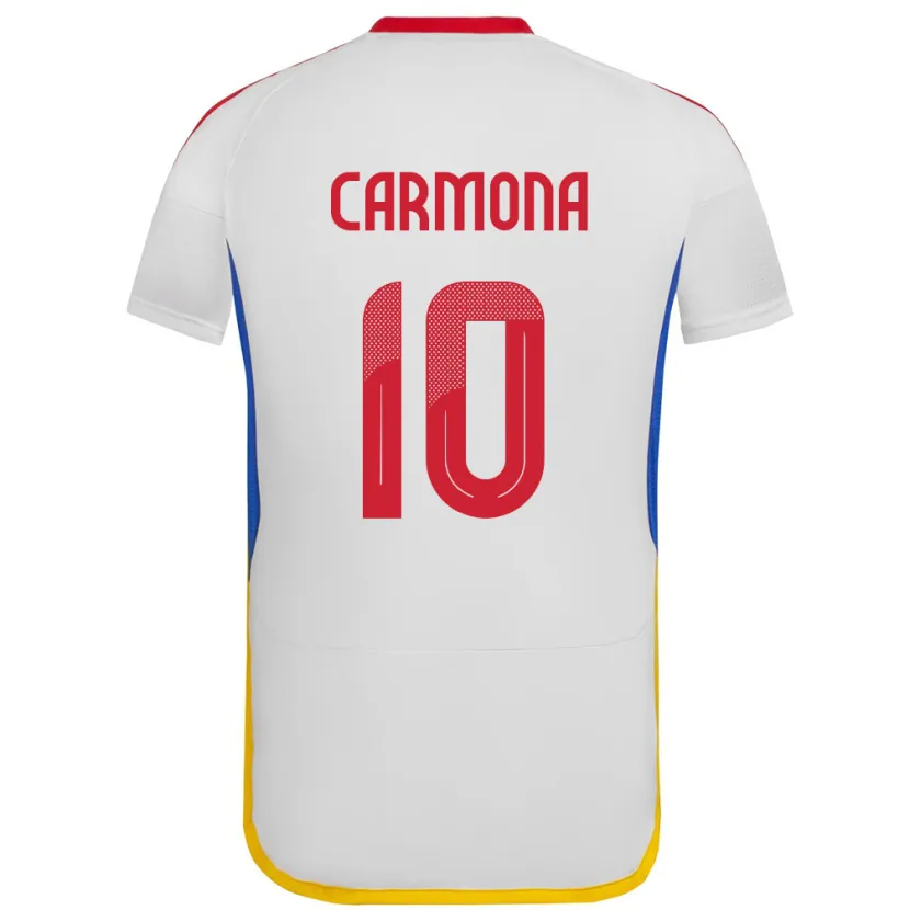 Danxen Hombre Camiseta Venezuela Wikelman Carmona #10 Blanco 2ª Equipación 24-26 La Camisa