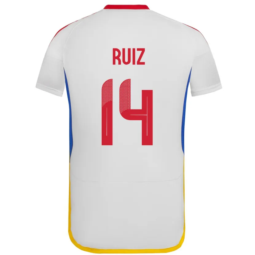 Danxen Hombre Camiseta Venezuela Maicol Ruiz #14 Blanco 2ª Equipación 24-26 La Camisa