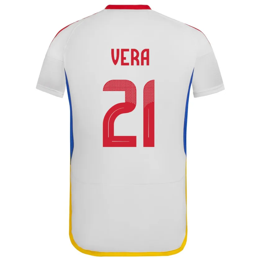 Danxen Hombre Camiseta Venezuela Andry Vera #21 Blanco 2ª Equipación 24-26 La Camisa